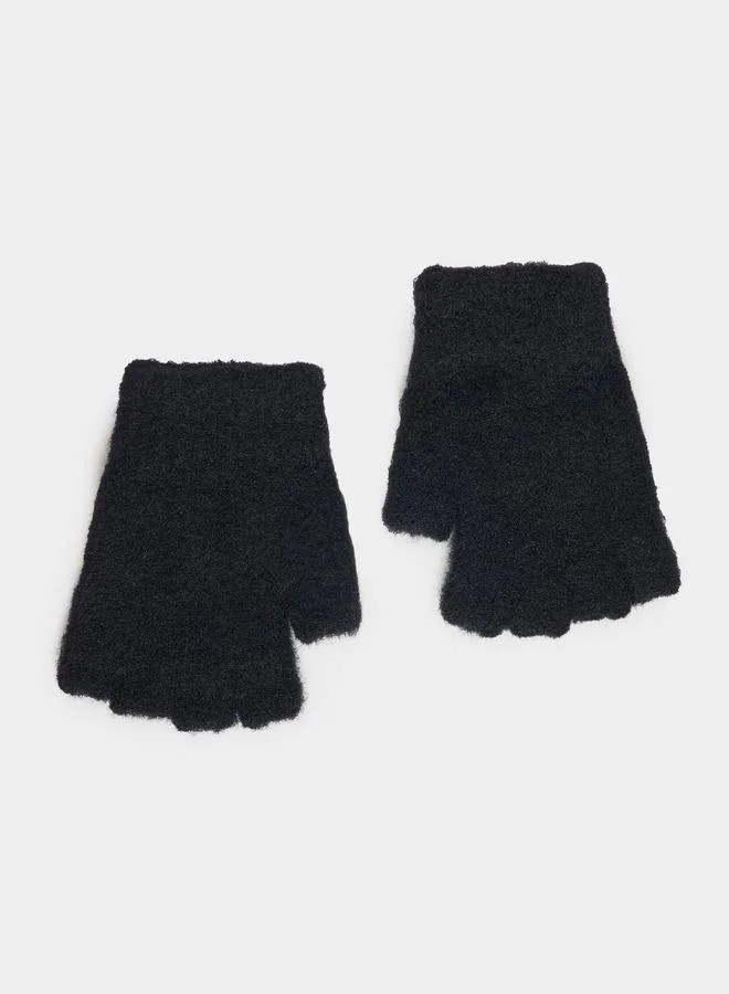 ستايلي قفازات يد بأصابع مفتوحة وطبعة سمايل